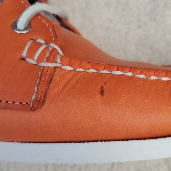 Ralph Lauren Orange Leather Hi Top Boots - Picture 13 of 15